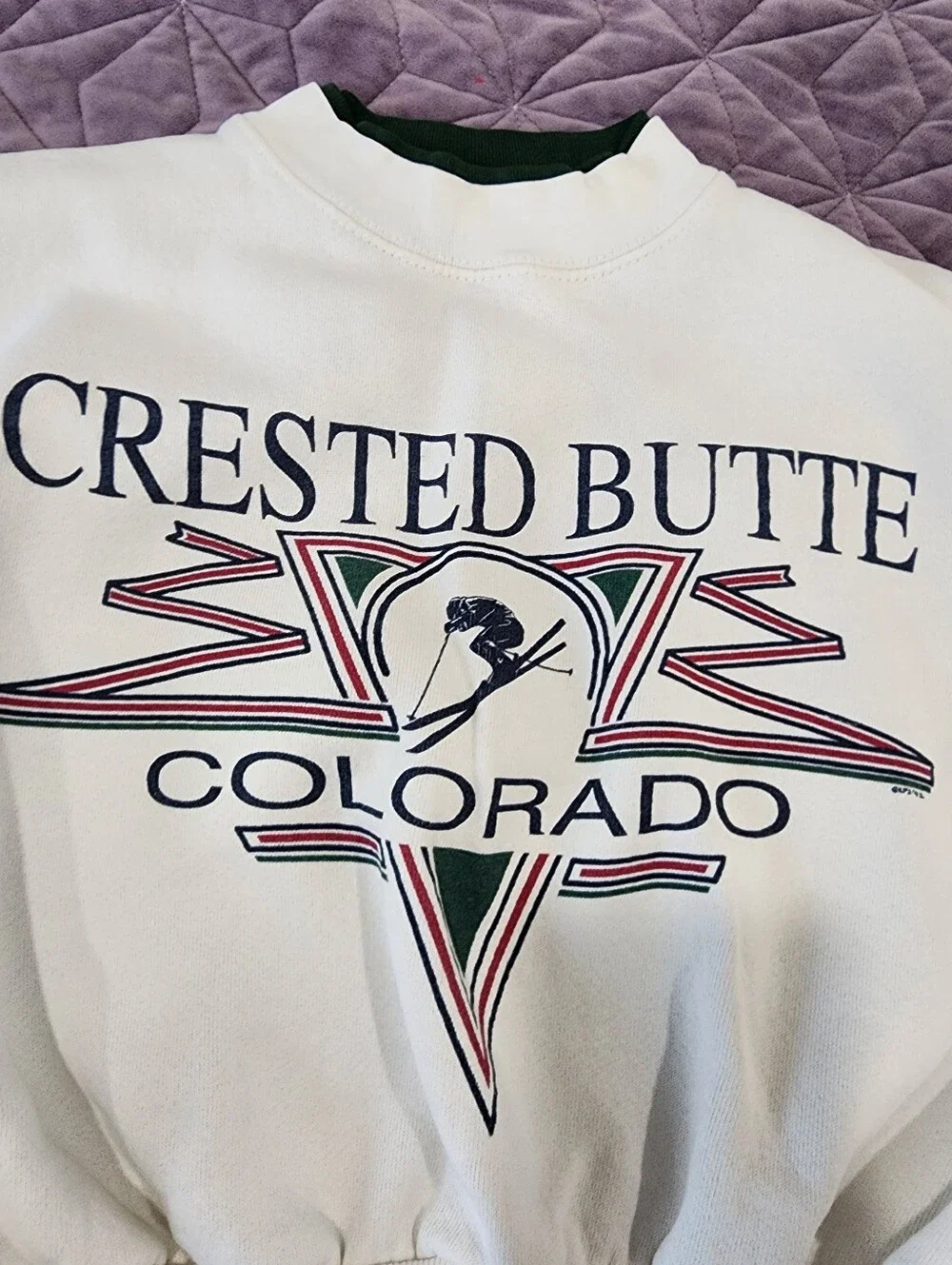 Vintage ALORE Custom Cropped Crewneck Sweatshirt 90s COLORADO - Picture 15 of 17